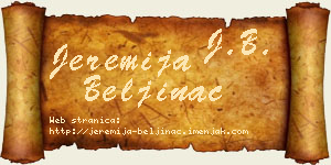 Jeremija Beljinac vizit kartica